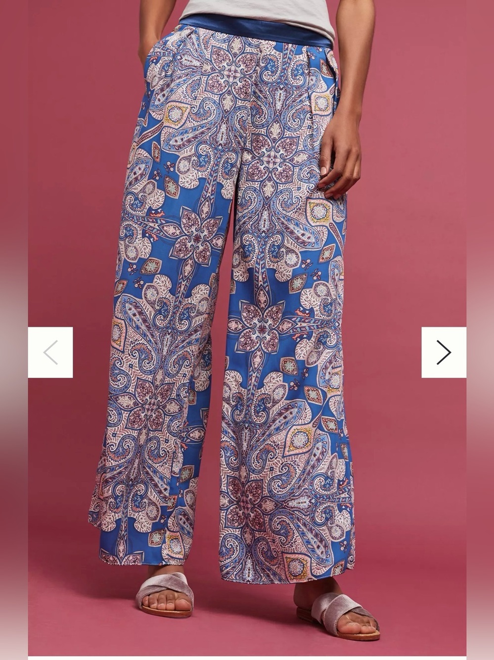 Anthropologie Elevenses Paisley Wide Leg Pants XS
